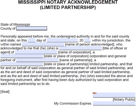 Free Mississippi Notary Acknowledgement Forms Pdf Word