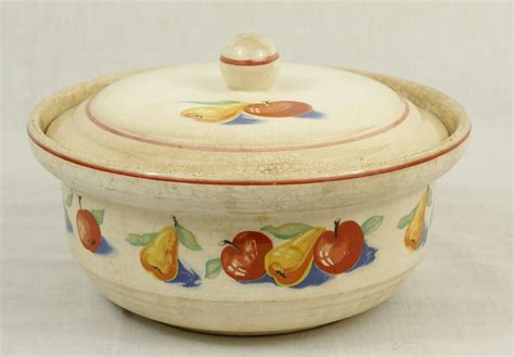 Fairfield china, vanessa pattern, covered butter dish. Harker Pottery Hotoven Baking Dish w/lid, Red Apple Pattern