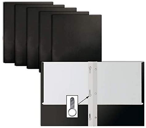 Black Paper 2 Pocket Folders With Prongs 50 Pack By Better Office