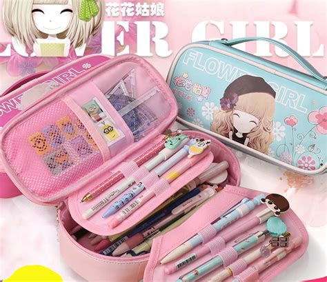 Kawaii Pencil Bag Pen Case Large Capacity Estuche Escolar Kawaii Girls