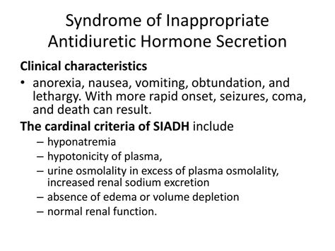 Is The Paraneoplastic Syndrome Of Inappropriate Antidiuretic Hormone