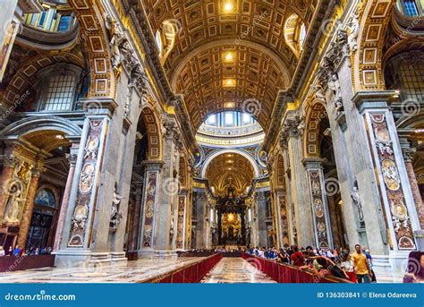 Interior Of Saint Peter S Basilica In Vatican Editorial Photo Image