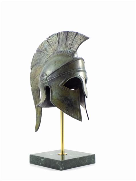 Ancient Spartan Helmet Greek Bronze Art