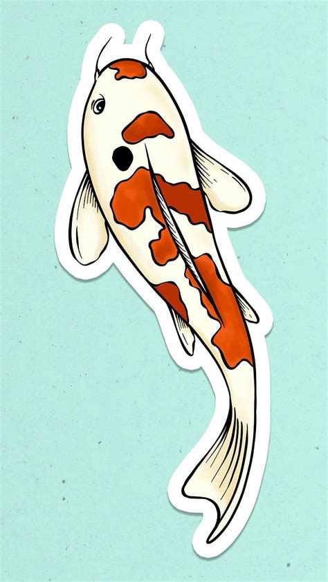 Koi Fish Sticker Design Element Free Image By Noon