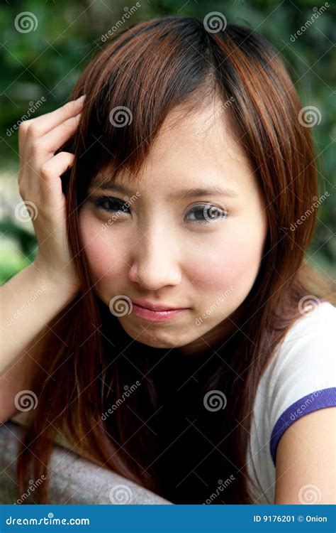 Cute Asian Girl Looking At Viewer Stock Image Image 9176201