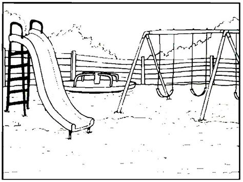 Playground Drawing Black And White At Getdrawings Free Download