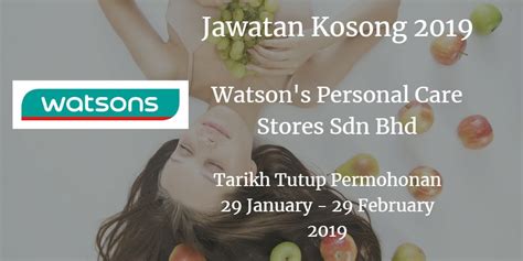 Permohonan jawatan kosong watson's personal care stores sdn. Jawatan Kosong Watson's Personal Care Stores Sdn Bhd 29 ...