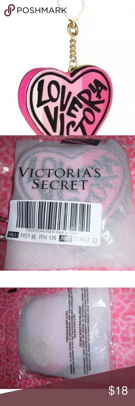 Victorias Secret Charm Keychain Coin Purse Nwt Silver Backpacks