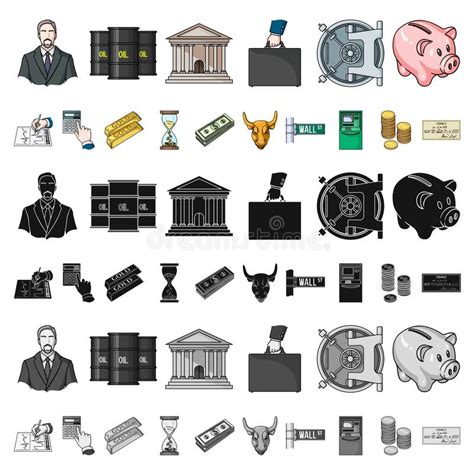 Money And Finance Cartoon Icons In Set Collection For Design Business