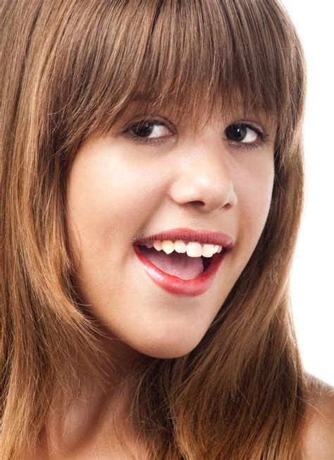beautiful smiling teenage girl stock image image of long background 21357383