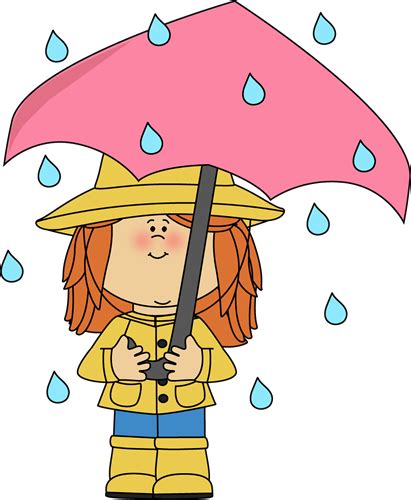 Girl Under Umbrella In The Rain Rain Clipart Standing In The Rain