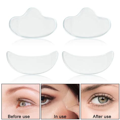 4 Pcs Anti Wrinkle Eye Pads Reusable Silicone Pad For Anti Aging