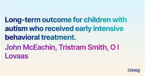 Pdf Long Term Outcome For Children With Autism Who Received Early