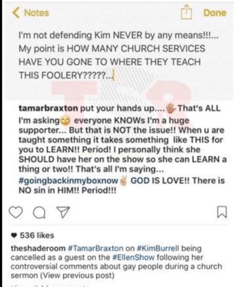 Tamar Braxton Suffers Backlash Over Defending Kim Burrell We Need To