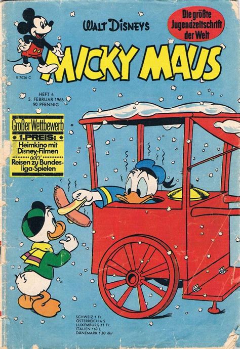 German Language Mickey Mouse Disney Comic Book 1966