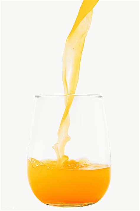 Pouring Fresh Organic Orange Juice To A Glass Design Element Free