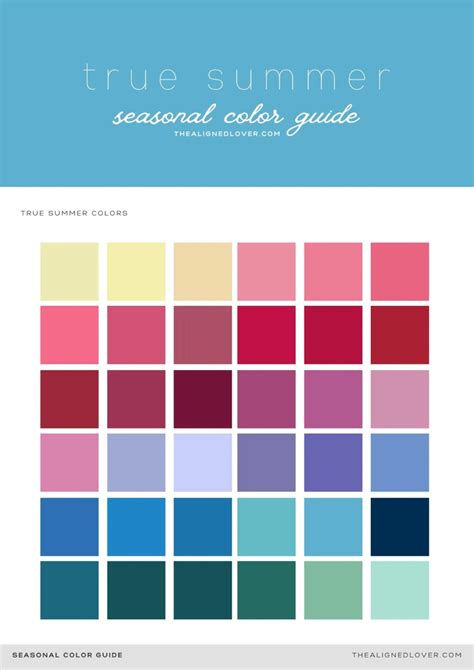 The Color Scheme For Light Summer Seasonal Colors