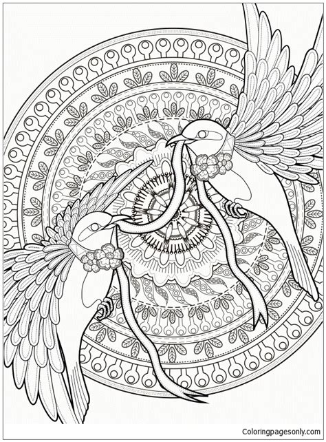 birds mandala coloring page  coloring pages