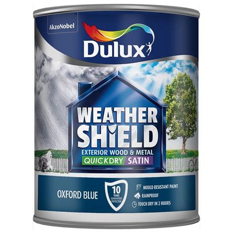 Dulux Weathershield Quick Dry Satin Oxford Blue 750ml A Water Based