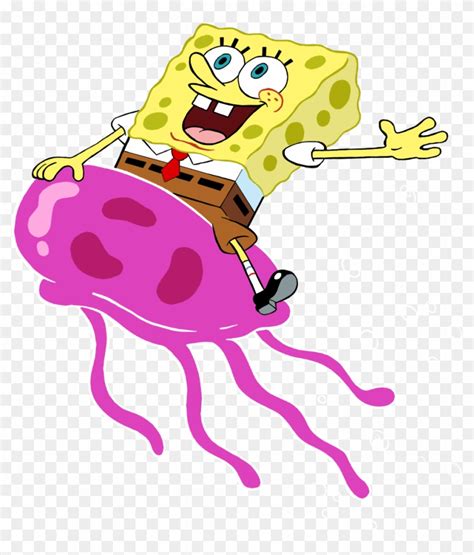 Spongebob Jellyfish Png Spongebob Riding A Jellyfish Transparent Png