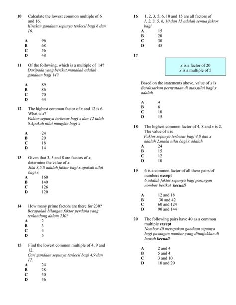 soalan matematik tingkatan 1  PDF