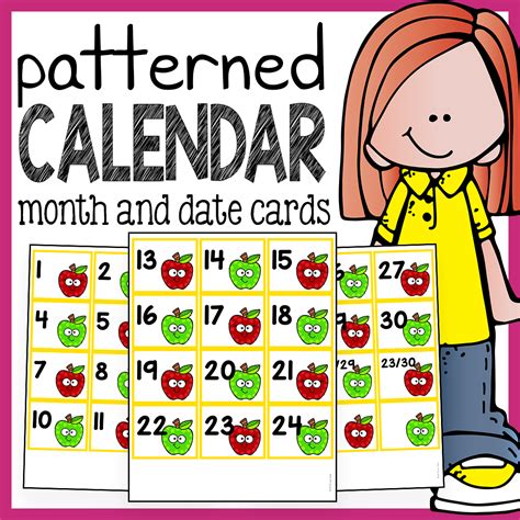 Patterned Calendar Cards Preschool Circle Time Calendar Numbers