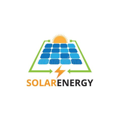 Solar Panel Vector Logo Design For Renewable Electricity Energy Source