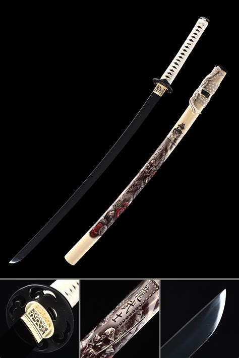 Handgefertigtes Rundes Tsuba Aus Manganstahl Echtes Japanisches Samurai