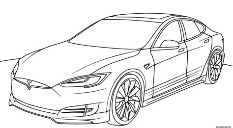 Coloriage Tesla Model S JeColorie Com