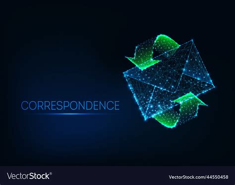 Futuristic Glowing Low Polygonal Mail Envelope Vector Image