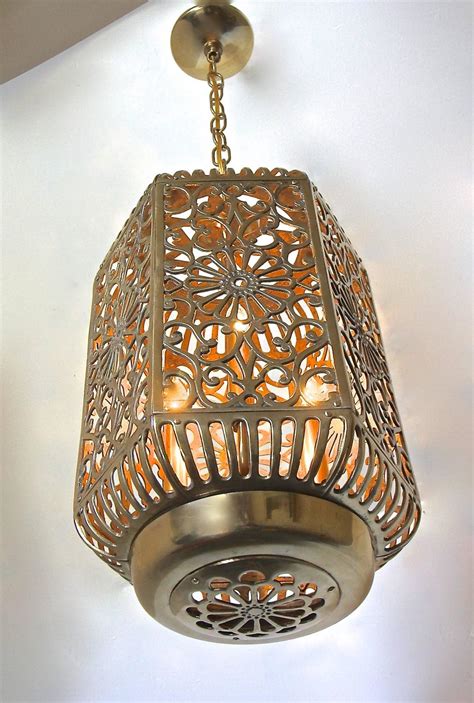 Comparison shop for japanese ceiling lights home in home. Large Pierced Filigree Brass Japanese Asian Ceiling ...