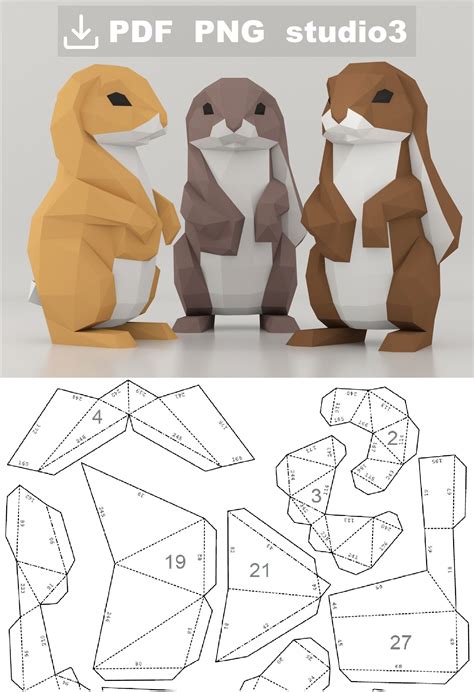Cut Out 3d Paper Animals Templates