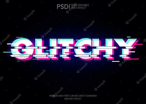 Premium Psd Glitch Text Effect