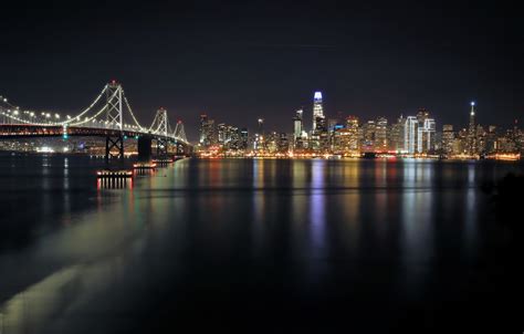 Wallpaper Night Bridge The City San Francisco Images For Desktop