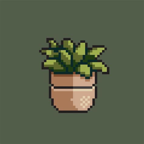 Premium Vector A Plant In Pixel Art Style