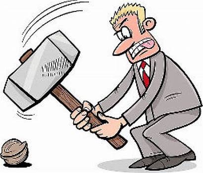 Nut Sledgehammer Crack Cartoon Cracking Humor Illustration