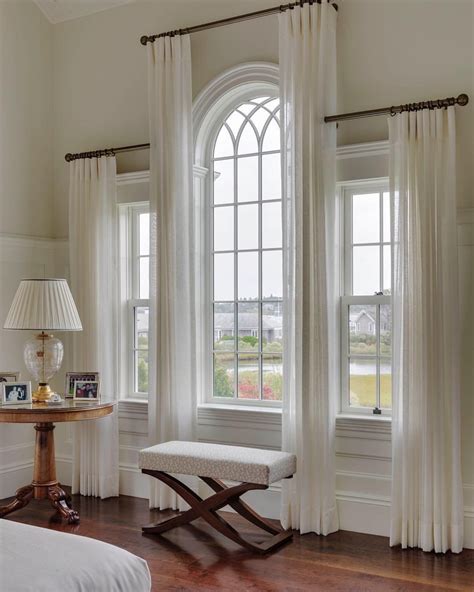 Tall windows with arched curtain rod. Window Coverings For Round Windows - Home Decor Ideas