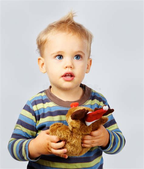 Baby Boy With Toy Stock Image Image Of Happiness Eyes 22276277