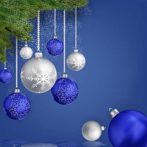 Modern Christmas Background Vector With Blue Background Wallpaper