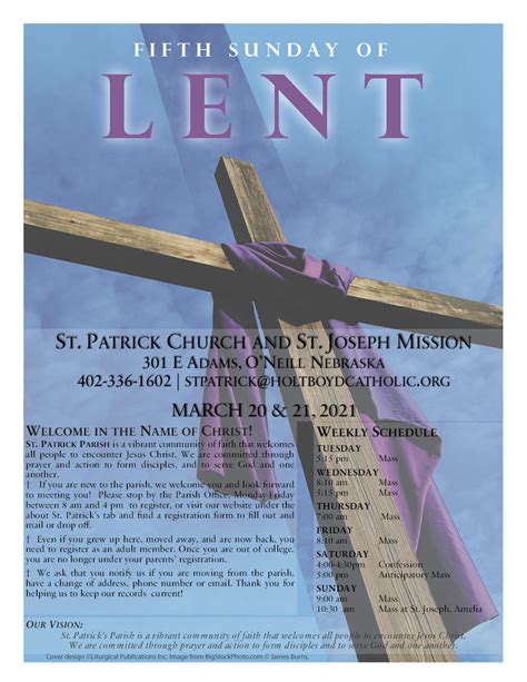 Sunday March 21st 2021 Fifth Sunday Of Lent