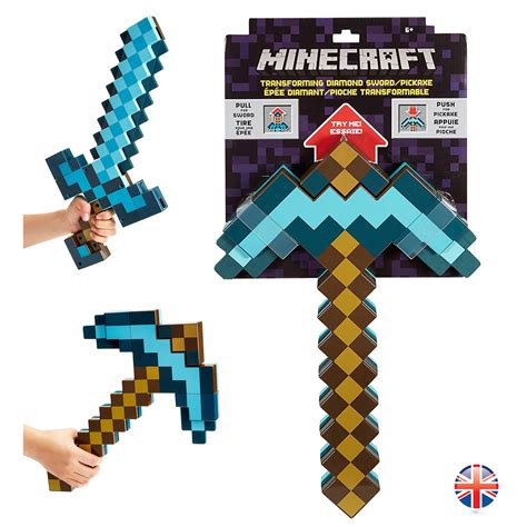 New Minecraft 2 In 1 Transforming Diamond Sword And Pickaxe T Kids