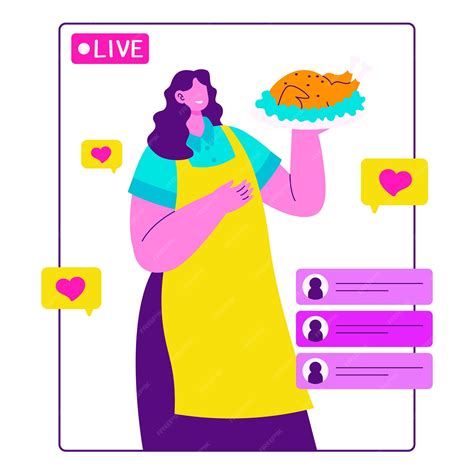 Premium Vector | Influencer Content Creator Live Streaming