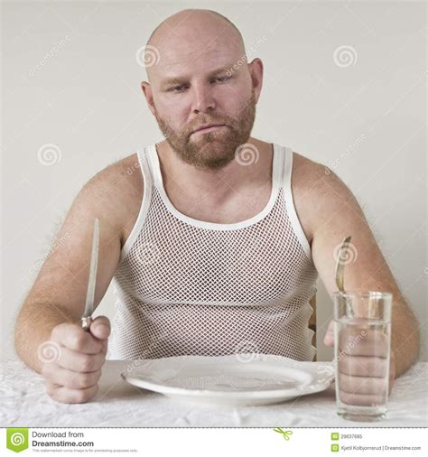Hungry Man stock image. Image of diet, plate, contrasts - 29637685