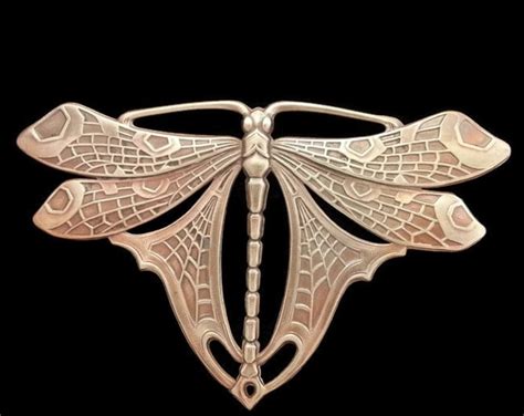 Art Nouveau Art Deco Dragonfly Raw Brass Butterfly Large Focal Etsy