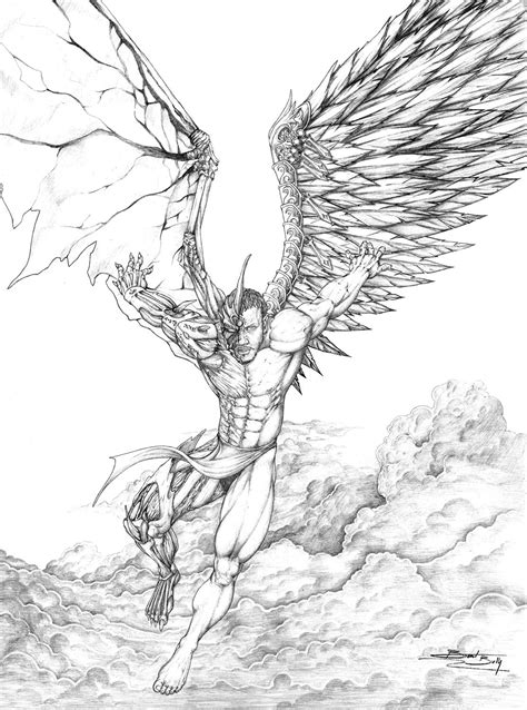 Dark Angel Drawings Sketch Template | Angel drawing, Tattoo drawings