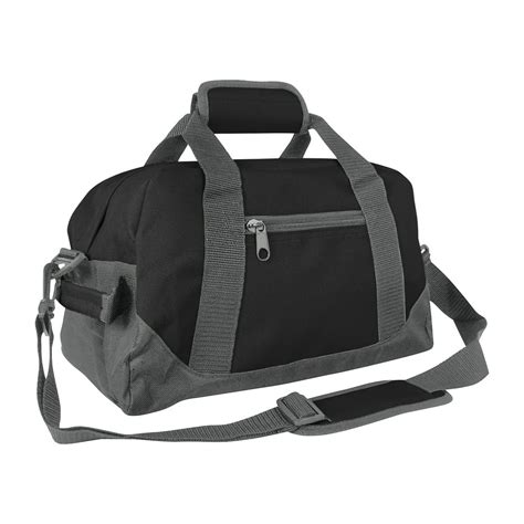 Dalix 14 Small Duffel Bag Gym Duffle Two Tone In Black And Gray With