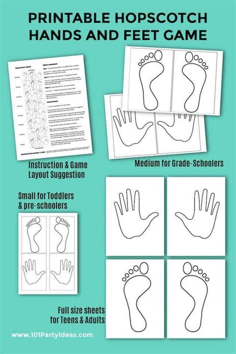 Hopscotch Game With Hands And Feet Printable Pdf Hopscotch Foot