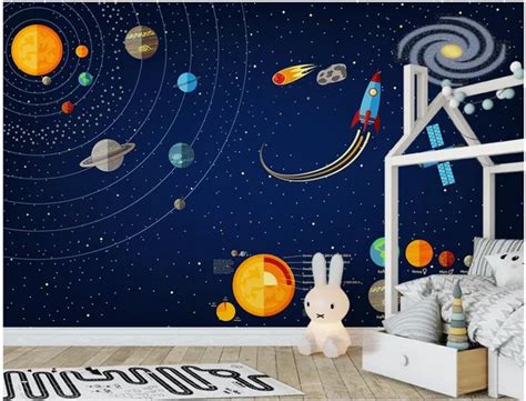 Wdbh Custom Mural 3d Photo Wallpaper Space Solar System Childrens Room