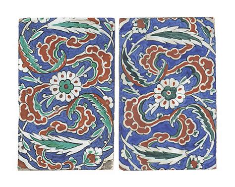 A Pair Of Iznik Pottery Tiles Ottoman Turkey Circa Christie S