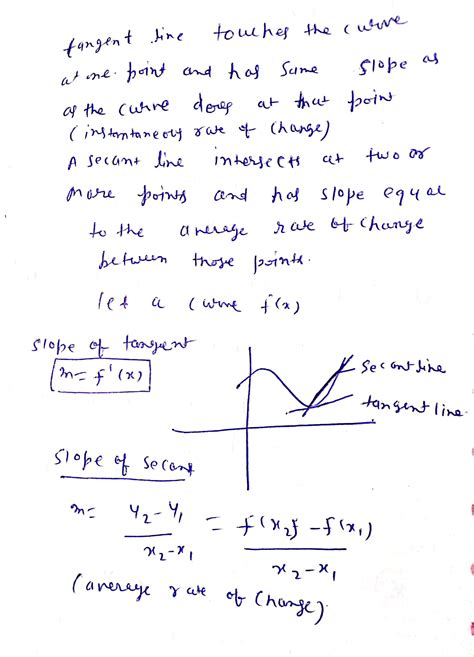 [solved] Explain The Difference Between A Secant Line And A Tangent Line Course Hero